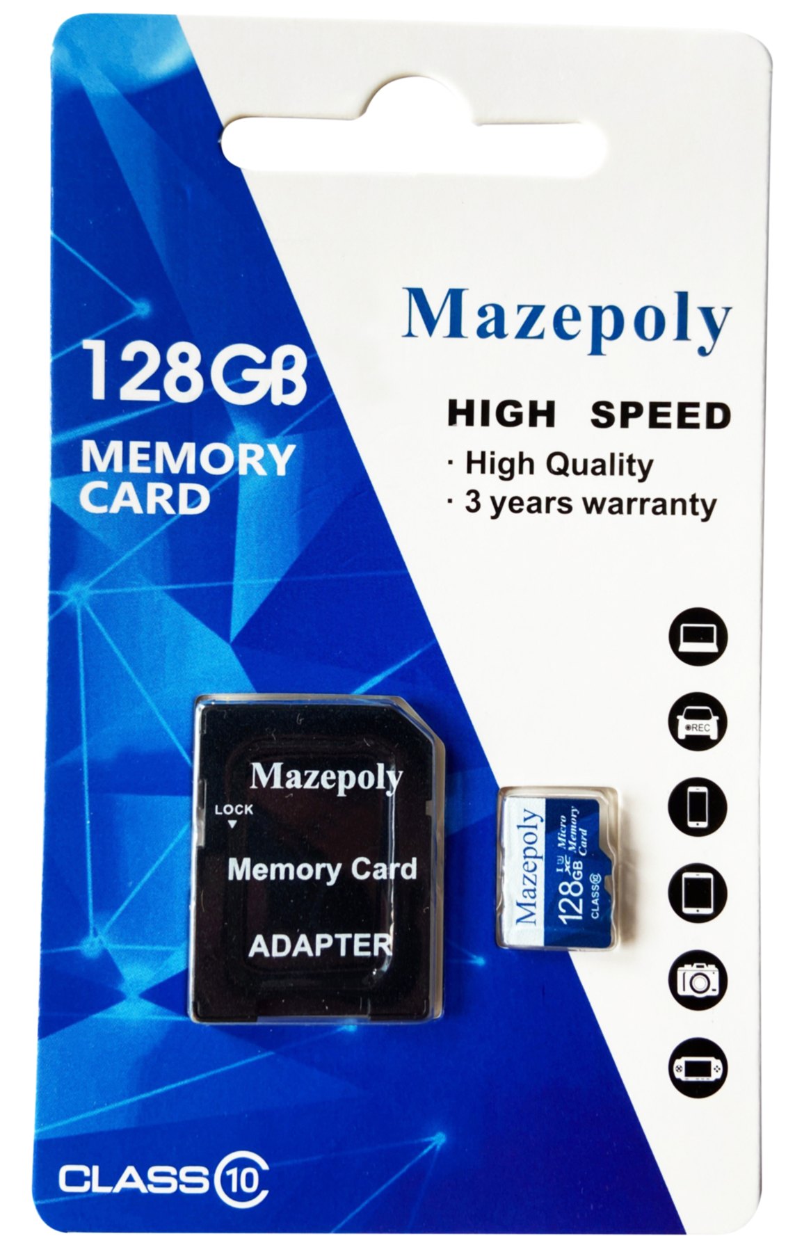 Mazepoly 128GB memory card packaging