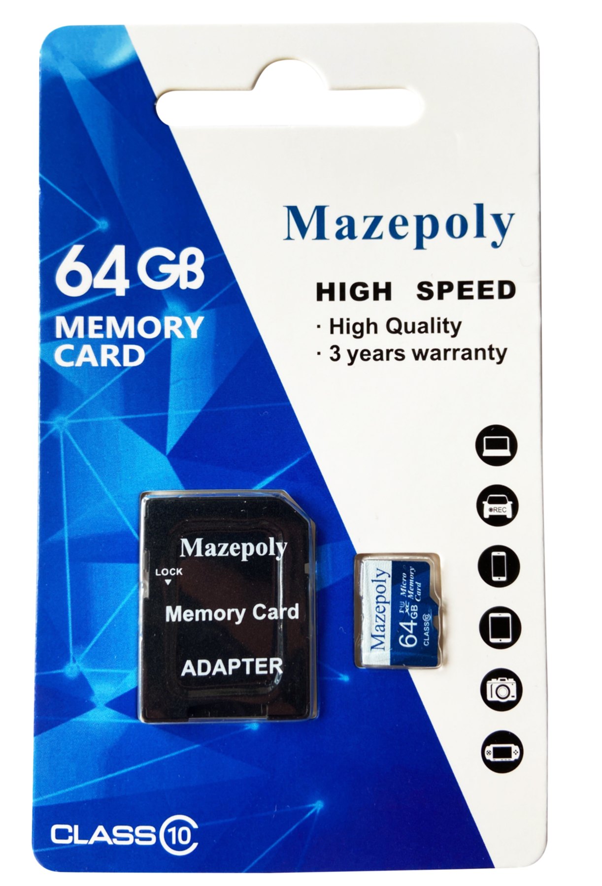 Mazepoly 64GB memory card packaging